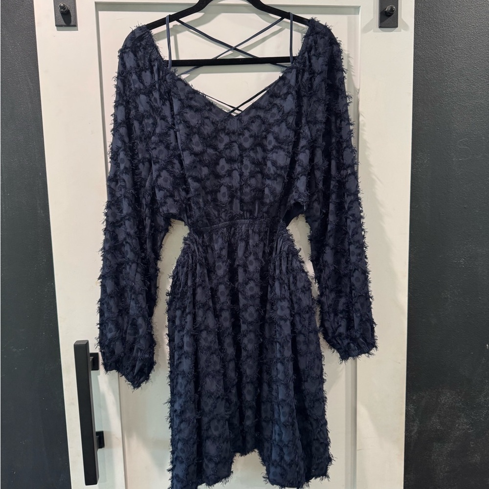 Current Air Navy Textured Dress
